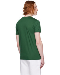 grünes Strick T-Shirt mit einem Rundhalsausschnitt von Lacoste