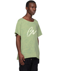 grünes Strick T-Shirt mit einem Rundhalsausschnitt von Greg Lauren