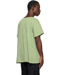 grünes Strick T-Shirt mit einem Rundhalsausschnitt von Greg Lauren