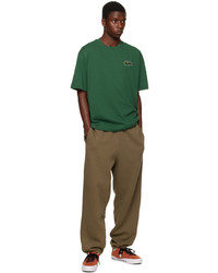 grünes Strick T-Shirt mit einem Rundhalsausschnitt von Lacoste