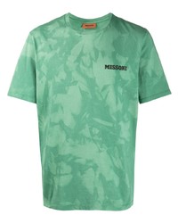 grünes Mit Batikmuster T-Shirt mit einem Rundhalsausschnitt von Missoni