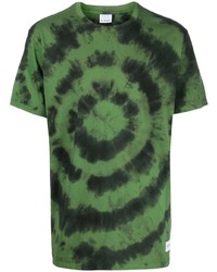 grünes Mit Batikmuster T-Shirt mit einem Rundhalsausschnitt von Sundek