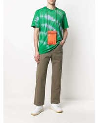 grünes Mit Batikmuster T-Shirt mit einem Rundhalsausschnitt von MSGM