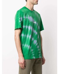 grünes Mit Batikmuster T-Shirt mit einem Rundhalsausschnitt von MSGM