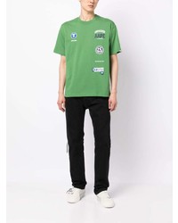 grünes T-Shirt mit einem Rundhalsausschnitt von AAPE BY A BATHING APE