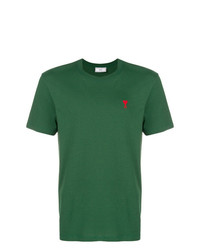 grünes T-Shirt mit einem Rundhalsausschnitt von AMI Alexandre Mattiussi