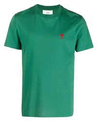grünes T-Shirt mit einem Rundhalsausschnitt von Ami Paris