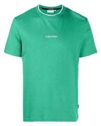 grünes T-Shirt mit einem Rundhalsausschnitt von Calvin Klein