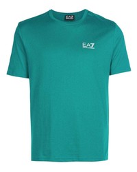 grünes T-Shirt mit einem Rundhalsausschnitt von Ea7 Emporio Armani