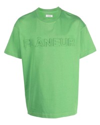 grünes T-Shirt mit einem Rundhalsausschnitt von Flaneur Homme