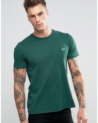 grünes T-Shirt mit einem Rundhalsausschnitt von Fred Perry