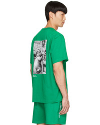 grünes T-Shirt mit einem Rundhalsausschnitt von Helmut Lang