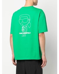 grünes T-Shirt mit einem Rundhalsausschnitt von Karl Lagerfeld