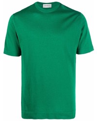 grünes T-Shirt mit einem Rundhalsausschnitt von John Smedley