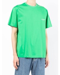 grünes T-Shirt mit einem Rundhalsausschnitt von Wooyoungmi