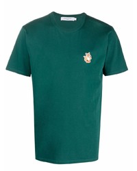 grünes T-Shirt mit einem Rundhalsausschnitt von MAISON KITSUNÉ