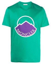 grünes T-Shirt mit einem Rundhalsausschnitt von Moncler