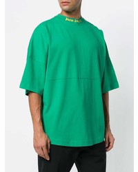 grünes T-Shirt mit einem Rundhalsausschnitt von Palm Angels