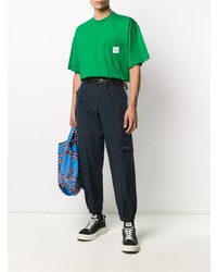 grünes T-Shirt mit einem Rundhalsausschnitt von MSGM