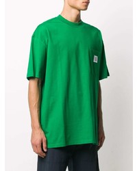 grünes T-Shirt mit einem Rundhalsausschnitt von MSGM