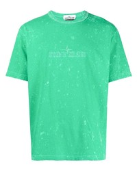 grünes T-Shirt mit einem Rundhalsausschnitt von Stone Island