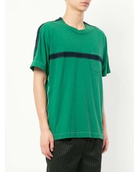 grünes T-Shirt mit einem Rundhalsausschnitt von Sacai