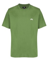 grünes T-Shirt mit einem Rundhalsausschnitt von Stussy