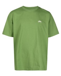 grünes T-Shirt mit einem Rundhalsausschnitt von Stussy