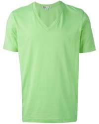 grünes T-Shirt mit einem V-Ausschnitt von Y-3