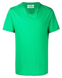 grünes T-Shirt mit einem V-Ausschnitt von Zadig & Voltaire