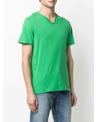 grünes T-Shirt mit einem V-Ausschnitt von Zadig & Voltaire