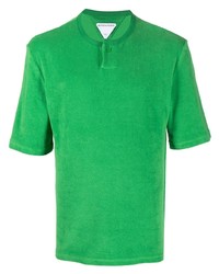 grünes T-shirt mit einer Knopfleiste von Bottega Veneta