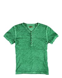 grünes T-shirt mit einer Knopfleiste von EMILIO ADANI