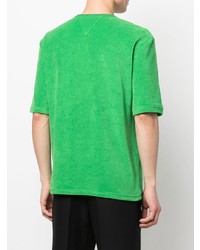 grünes T-shirt mit einer Knopfleiste von Bottega Veneta