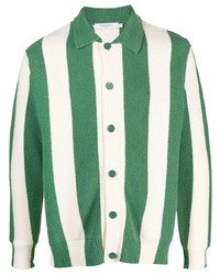 grünes vertikal gestreiftes Langarmhemd von MAISON KITSUNÉ