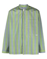 grünes vertikal gestreiftes Langarmhemd von Sunnei