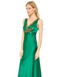 grünes verziertes Ballkleid von Alberta Ferretti