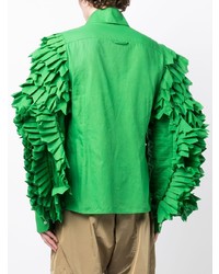 grünes verziertes Langarmhemd von Walter Van Beirendonck