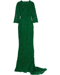 grünes verziertes Spitze Ballkleid von Dolce & Gabbana