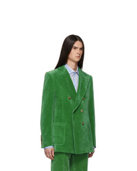grünes Zweireiher-Sakko aus Samt von Gucci