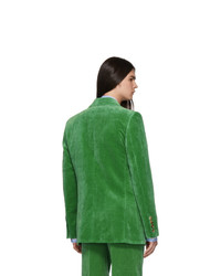 grünes Zweireiher-Sakko aus Samt von Gucci