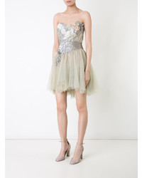 hellbeige ausgestelltes Kleid aus Tüll von Trash Couture