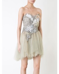 hellbeige ausgestelltes Kleid aus Tüll von Trash Couture