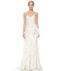 hellbeige Ballkleid von Badgley Mischka