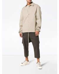 hellbeige Shirtjacke aus Baumwolle von Rick Owens DRKSHDW