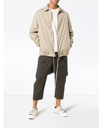 hellbeige Shirtjacke aus Baumwolle von Rick Owens DRKSHDW