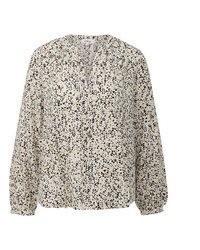 hellbeige bedruckte Bluse mit Knöpfen von s.Oliver
