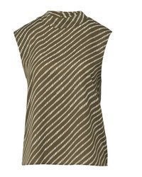 hellbeige bedruckte Bluse von Comma