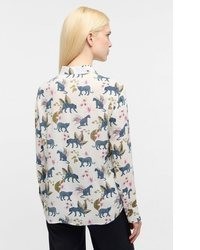 hellbeige bedruckte Bluse von Eterna