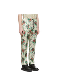 hellbeige bedruckte Chinohose von Dries Van Noten